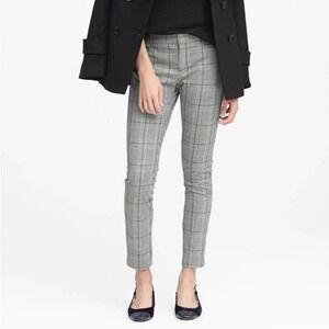 Banana Republic Sloan Skinny Fit Black Plaid EUC Size 10